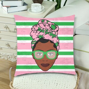 Black Girl Magic Head Wrap Pink And Green Striped Pillow Covers Set Home Decor Toss Throw Covers Unique Design Print Free Shipping