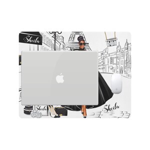 Grand tapis de souris de bureau personnalisé afro-américain Scène de Paris noir