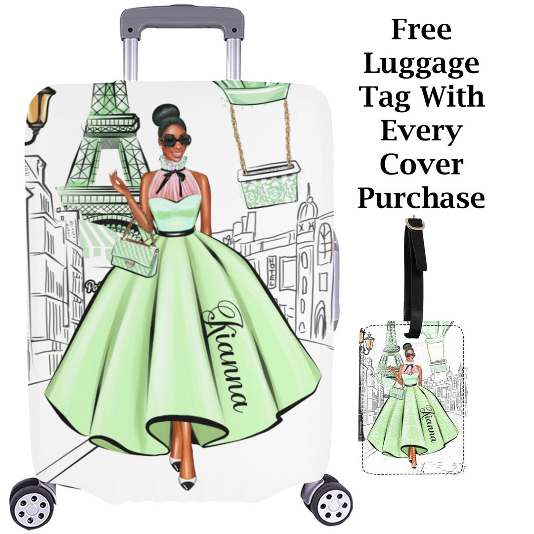 Paris France Pattern Print Luggage Cover Protector
