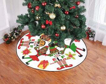 MSGUIDE Elf Legs Christmas Tree Skirt 48 Tree Skirt for Holiday Christmas Decorations Xmas Tree Mat