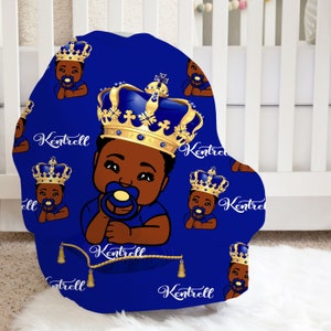 Funda de asiento de coche personalizada para niño afroamericano Príncipe heredero Funda de lactancia para guardería Bebé étnico