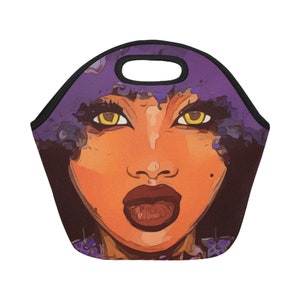 Lila Haare Grüne Augen Volle Lippen African American Woman Lunch Bag Versandkostenfrei Inland International
