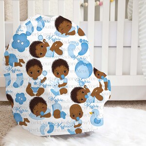 African American Boy Personalized Car Seat Cover