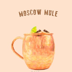 Impresión de Moscow Mule - Arte de bar - Póster de cócteles - Decoración de bar - Receta Decoración del hogar Arte de pared Impresión de bellas artes n.° vi919