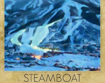 Steamboat Ski Poster, Colorado Skiing Print Steamboat Poster Colorado Ski Poster Skiing Art Wall Art #vi1227