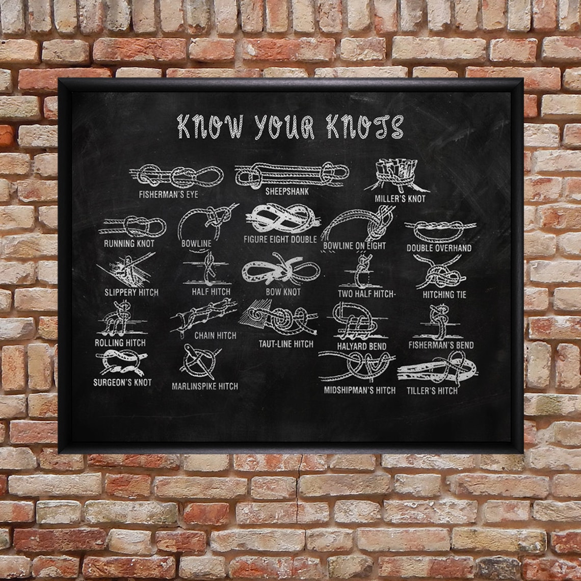 Knot Tying Chart Scouting Rope Knot Print Rock Climbing - Etsy