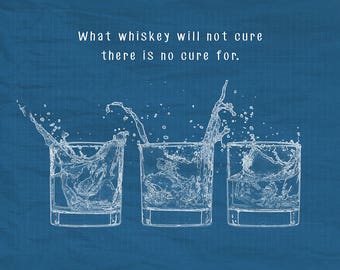 Whiskey Poster - Bar Art - Bourbon Print- Scotch Poster - Whiskey Print Cocktail Quote Wall Art Home Decor #vi722