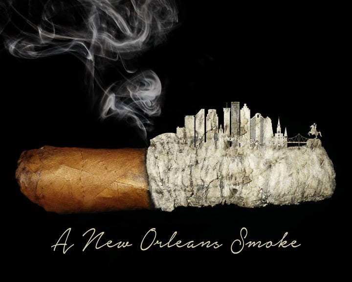 new orleans tobacco Cigar Poster New Orleans Cigar Print Man Cave Decor New Orleans Poster Bar  Art Wall Art Fathers Day #vi968