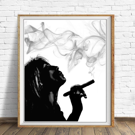 5442.Smoke.cigars.Beauty.woman waking up.POSTER.decor Home Office art
