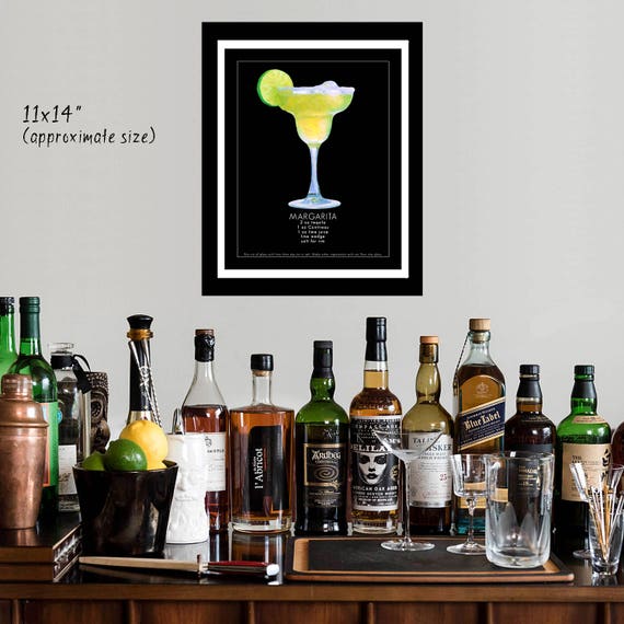 American Wit Targa Decorativa Da Parete Con Ricetta Margarita - 20x30 Cm, Alluminio, Per Bar E Casa - 3
