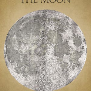 Carte de la lune, impression d'astronomie lunaire, cadeau pour étudiant en sciences, idée cadeau astronome, art mural carte de la lune #vi962