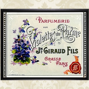 Vintage French Perfume Label Print - Bathroom Print - Bath Decor - France Soap Label Wall Art Home Decor #vi202