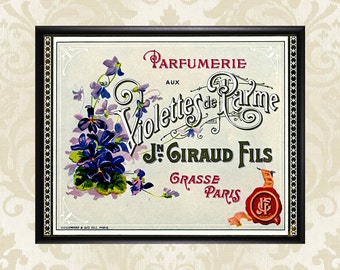 Vintage French Perfume Label Print - Bathroom Print - Bath Decor - France Soap Label Wall Art Home Decor #vi202