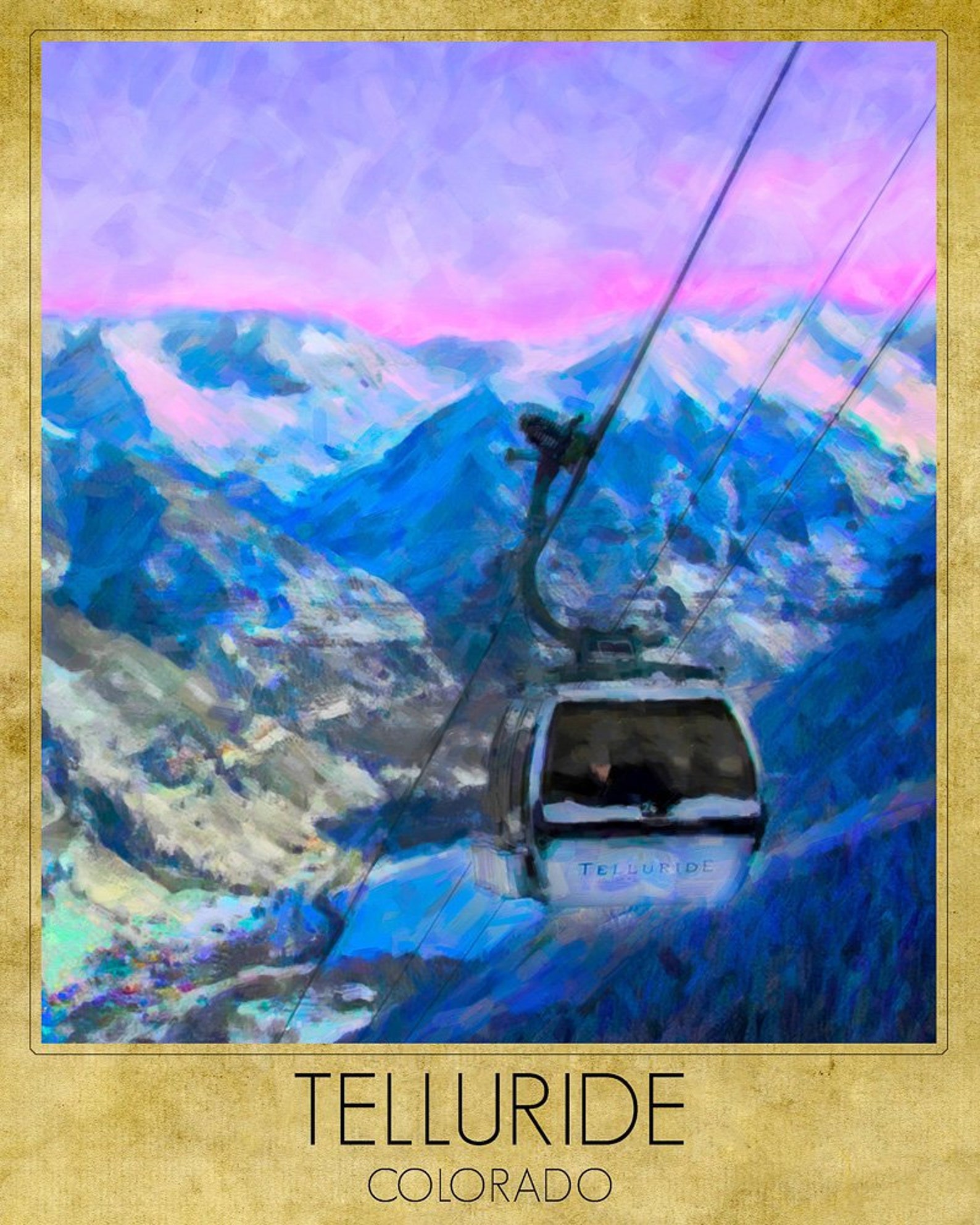 Telluride Ski Poster, Colorado Skiing Print Telluride Poster Colorado ...