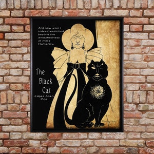 Edgar Allen Poe Print - Poe Quote - Aubrey Beardsley Print - Gifts For Readers Home Decor Wall Art #vi193