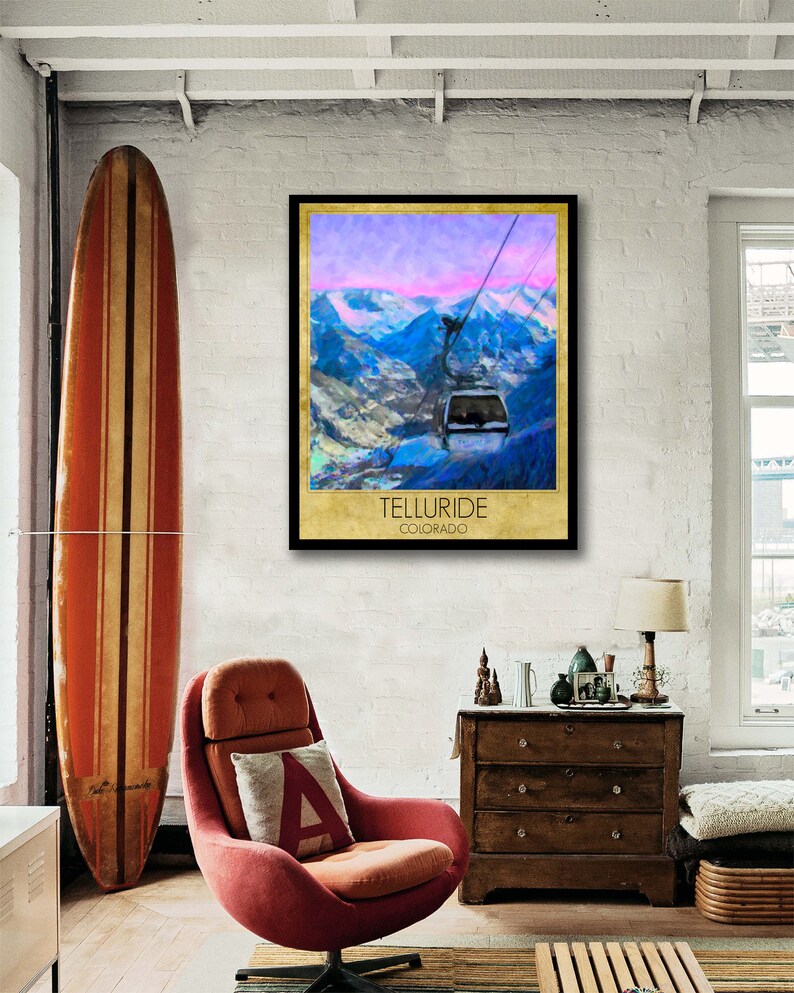Telluride Ski Poster, Colorado Skiing Print Telluride Poster Colorado ...