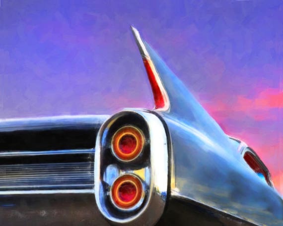 Cadillac Plakat Oldtimer Poster Cadillac Flosse Print Etsy