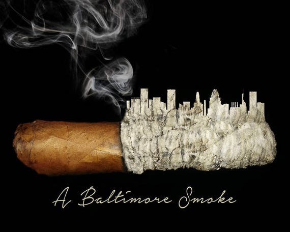 Cigar Poster Baltimore Print Cigar Print Man Cave Decor Baltimore Poster Bar Art Wall Art Fathers Day #vi960