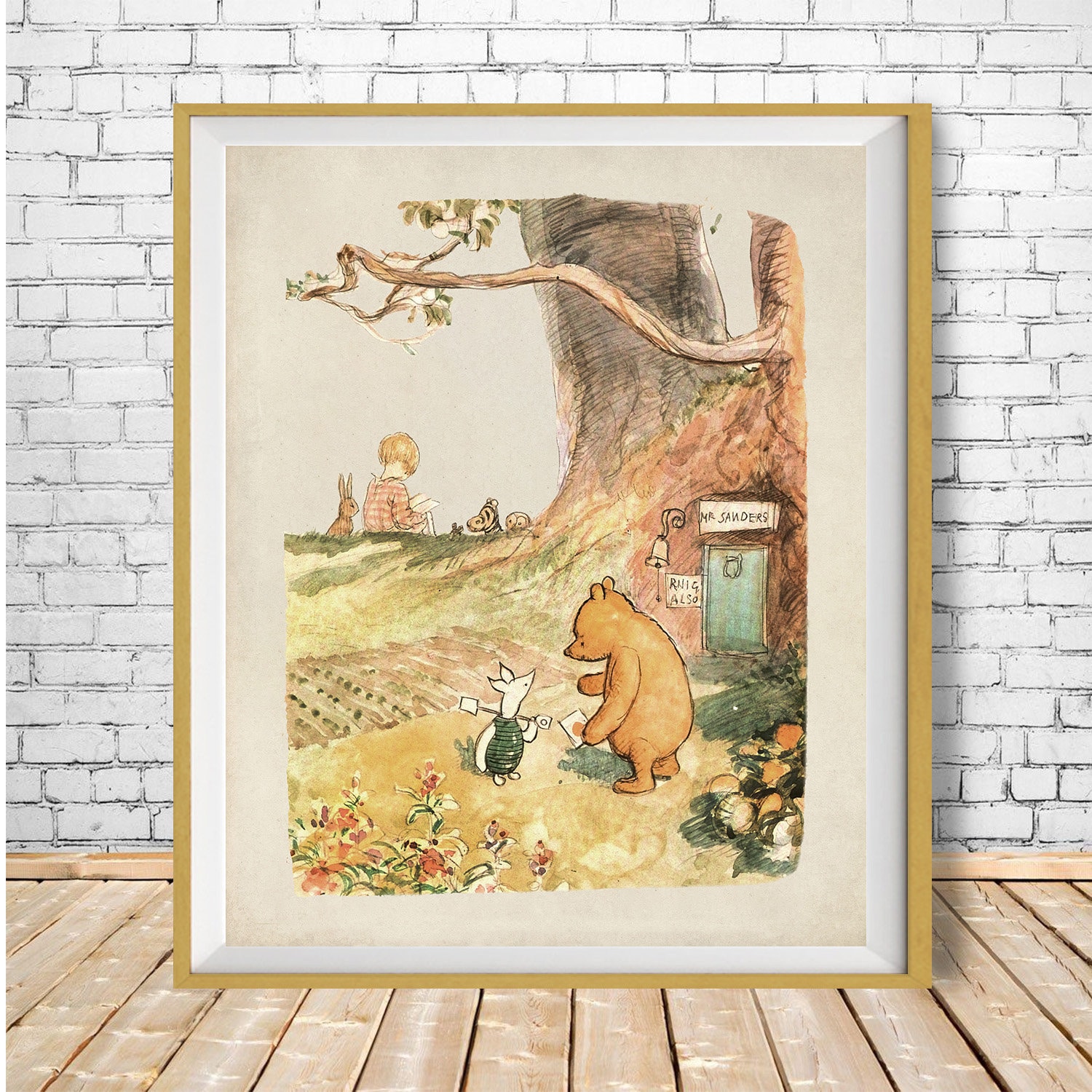 Winnie the Pooh Print - Childrens Room Decor - Nursery Art - Childrens Books - Wall Art Gifts for Children #vi1798