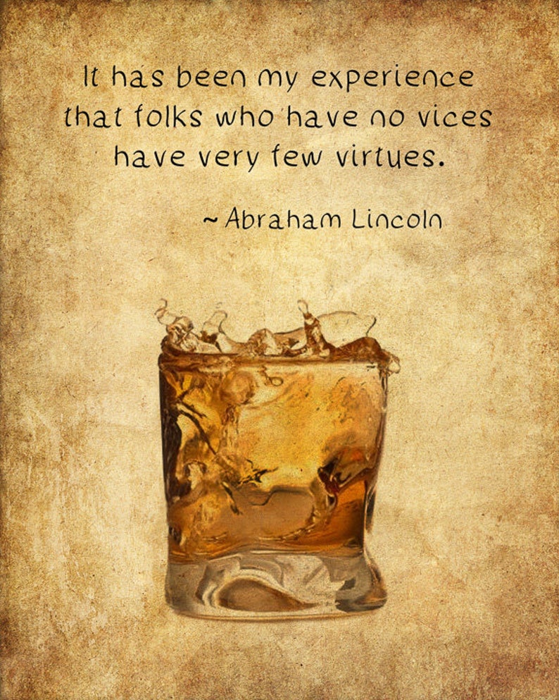 Abraham Lincoln Quote Whiskey Poster Bar Art Whiskey Print - Etsy