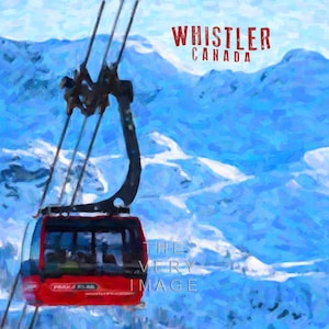 Whistler Ski Poster Canada Skiing Print Whistler Print Ski Poster Canada Decor Wall Art Home Decor #vi926