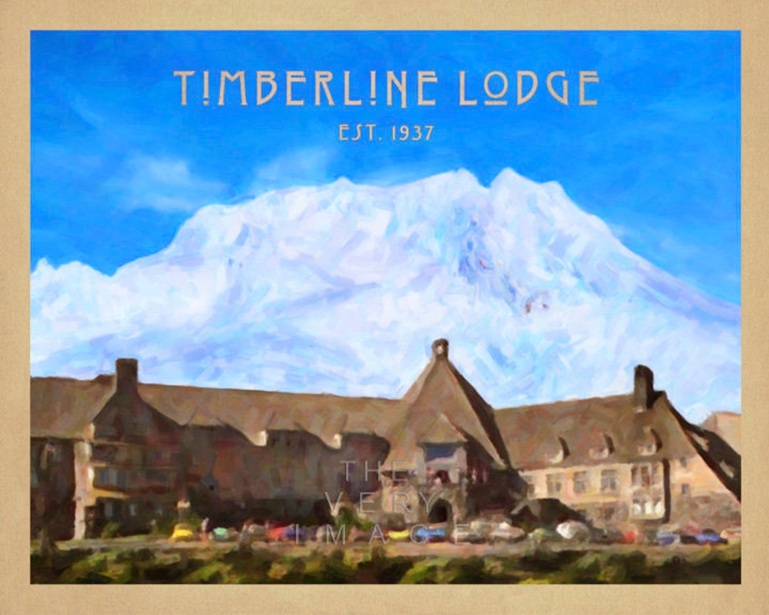 Timberline Lodge Print, Mt Hood Poster, Oregon Travel Poster, Pacific ...