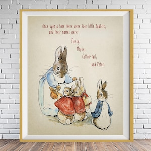 Beatrix Potter Print - Peter Rabbit Poster - Childrens Room Decor - Nursery Art - Childrens Books - Wall Art Gifts for Children #vi1978