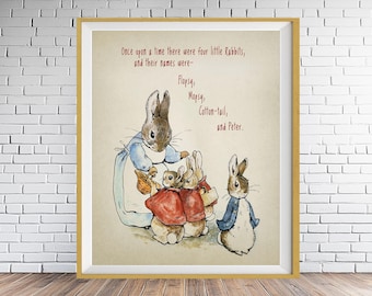 Beatrix Potter Print - Peter Rabbit Poster - Childrens Room Decor - Nursery Art - Childrens Books - Wall Art Gifts for Children #vi1978