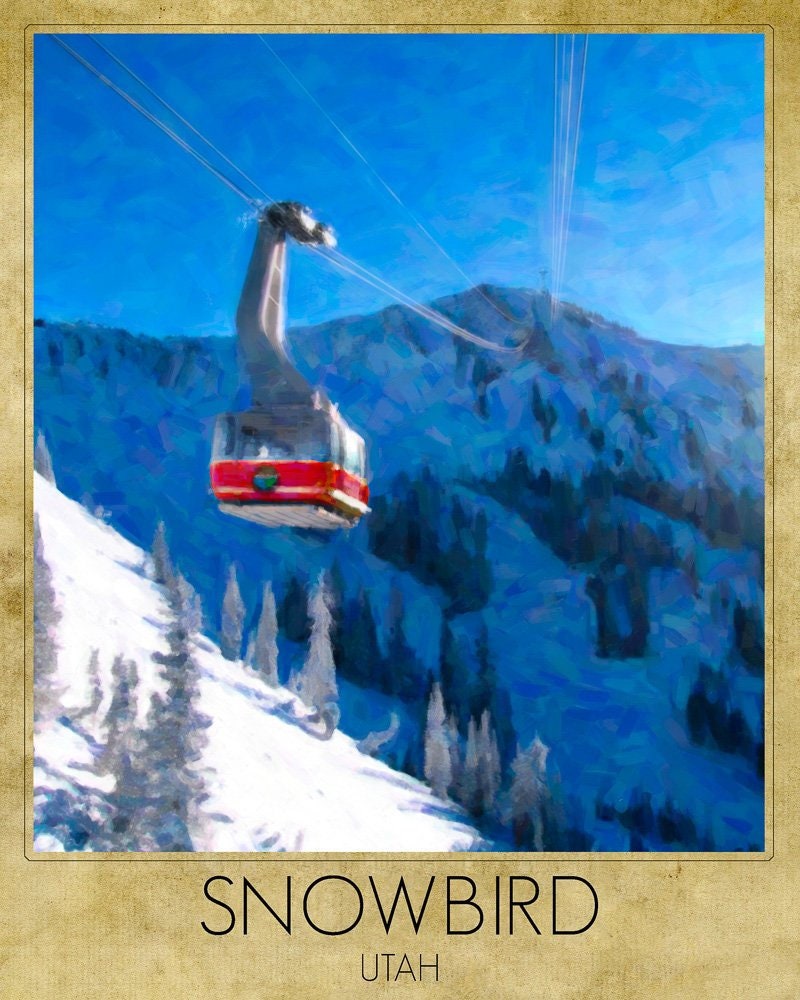 Utah Ski Poster, Snowbird Skiing Print, Snowbird Ski Poster