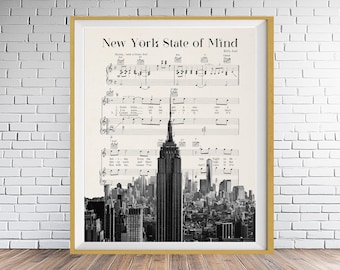 Billy Joel, New York City Skyline, Brooklyn Bridge, Nyc Print, New York Decor, Nyc Skyline, Billy Joel Sheet Music, Wall Art #vi1991