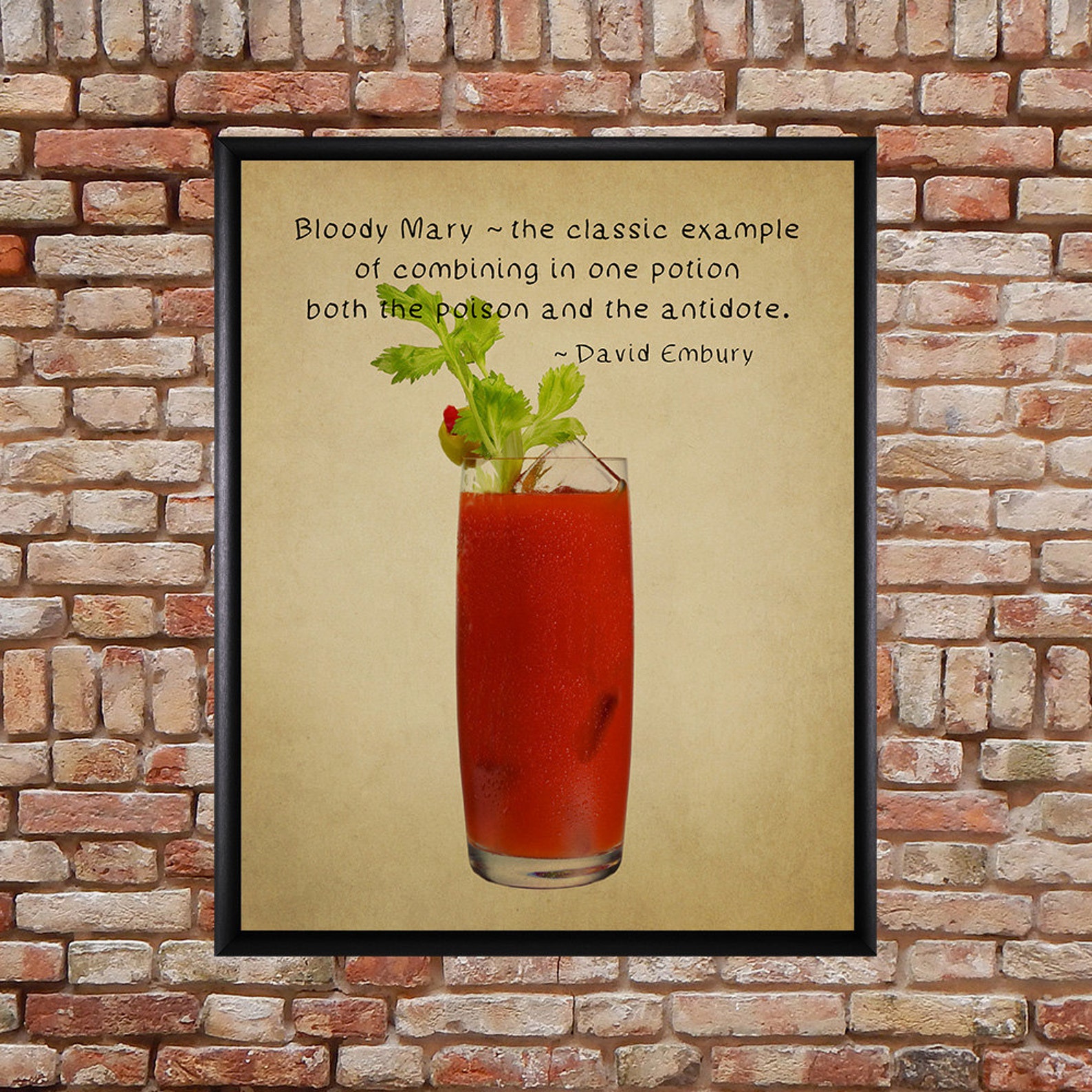 Bloody Mary Poster Bar Art Bloody Mary Print Quote image 0.