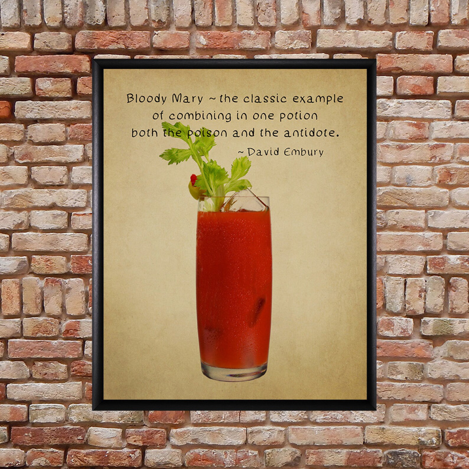 Bloody Mary Poster Bar Art Bloody Mary Print Quote Etsy