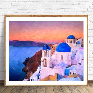 Santorini Print Greece Wall Art Greek Islands Print Santorini Poster Home Decor Fine Art Print vi811 image 2