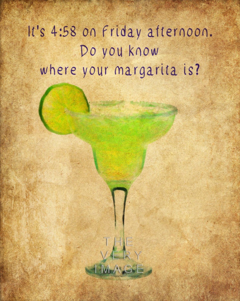 Margarita Poster Bar Art Margarita Print Cocktail Quote Etsy