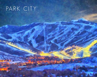 Park City Poster Utah Print Colorado Decor Skiing Park City Print Ski Poster Home Decor Wall Art #vi799