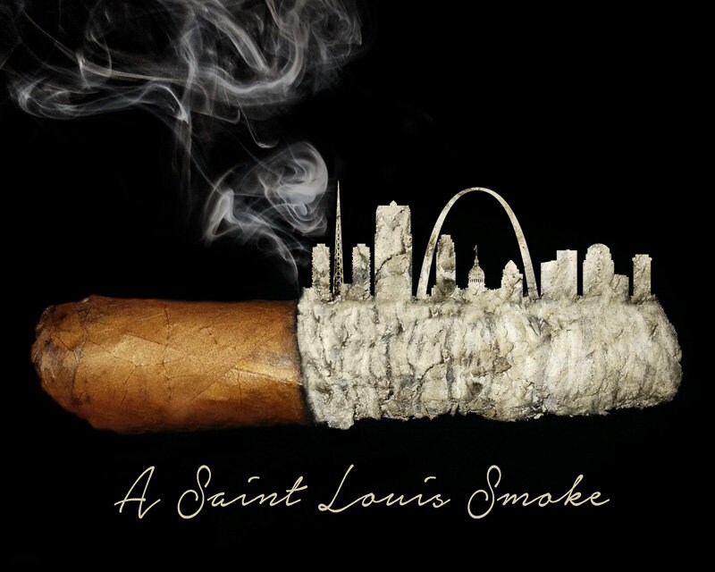 Cigar Poster Saint Louis Cigar Print Man Cave Decor St Louis Missouri  Poster Bar Art Wall Art Fathers Day #vi1168