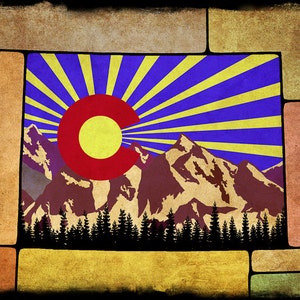 Colorado State Flag Print - Colorado Poster - Boulder Poster Denver Wall Art Home Decor Fine Art Print #vi290