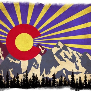 Colorado State Flag Print - Colorado Poster - Denver Poster Boulder Wall Art Home Decor Fine Art Print #vi291