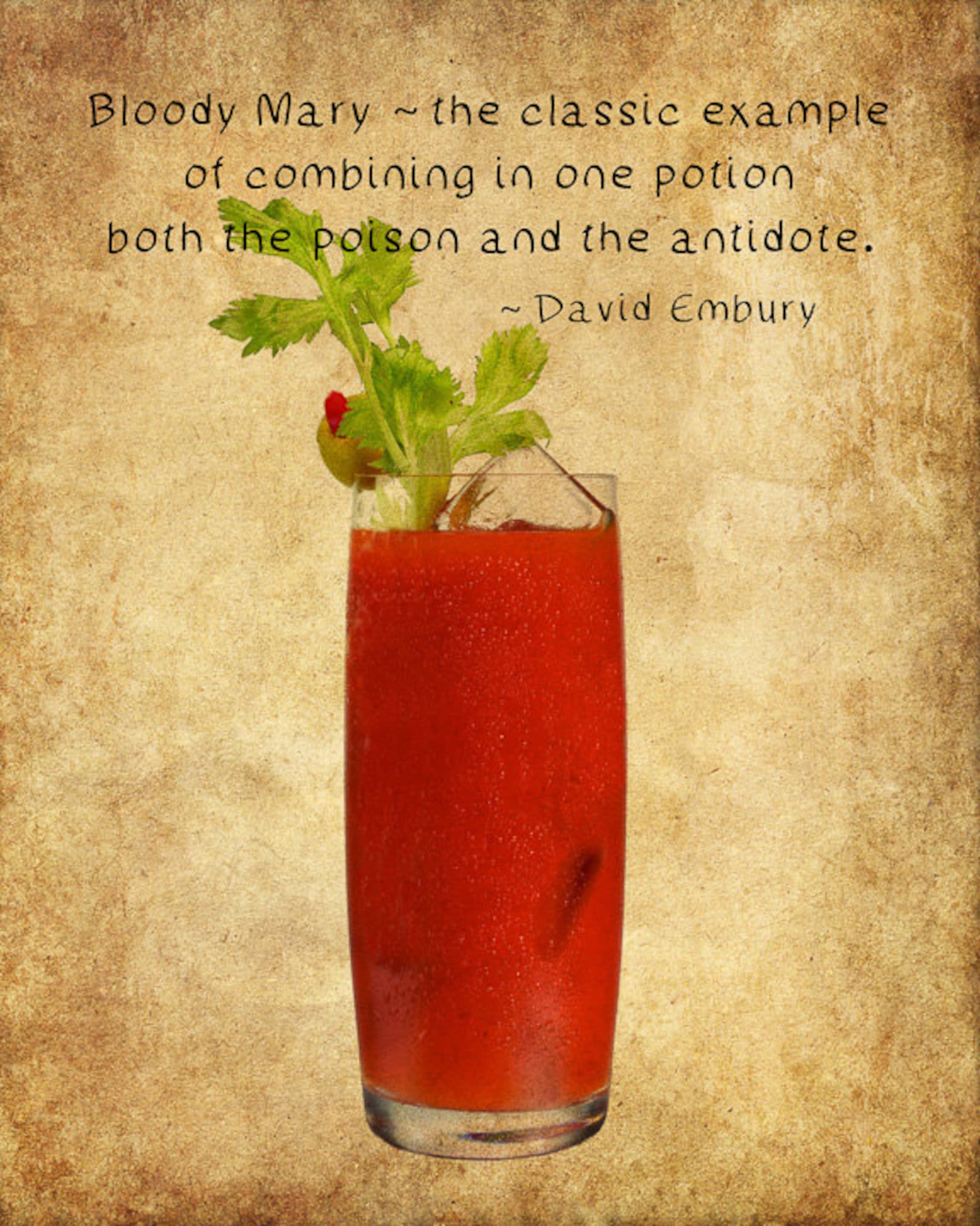 Bloody Mary Poster Bar Art Bloody Mary Print Quote - Etsy