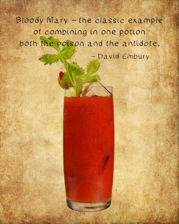 Bloody Mary Poster - Bar Art - Bloody Mary Print - Quote