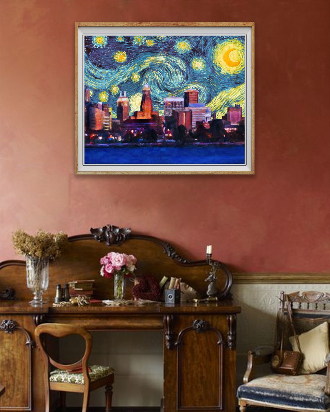 Buffalo NY Print Van Gogh Poster Buffalo NY Poster New York Etsy