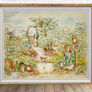 Beatrix Potter Print, Peter Rabbit, Beatrix Potter Art, Childrens Books Art, Nursery Art, Kids Room Decor #vi1599