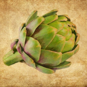 Vintage Botanical Print, Artichoke Print, Kitchen Art, Artichoke Poster, Kitchen Decor, Vegetable Art #vi524