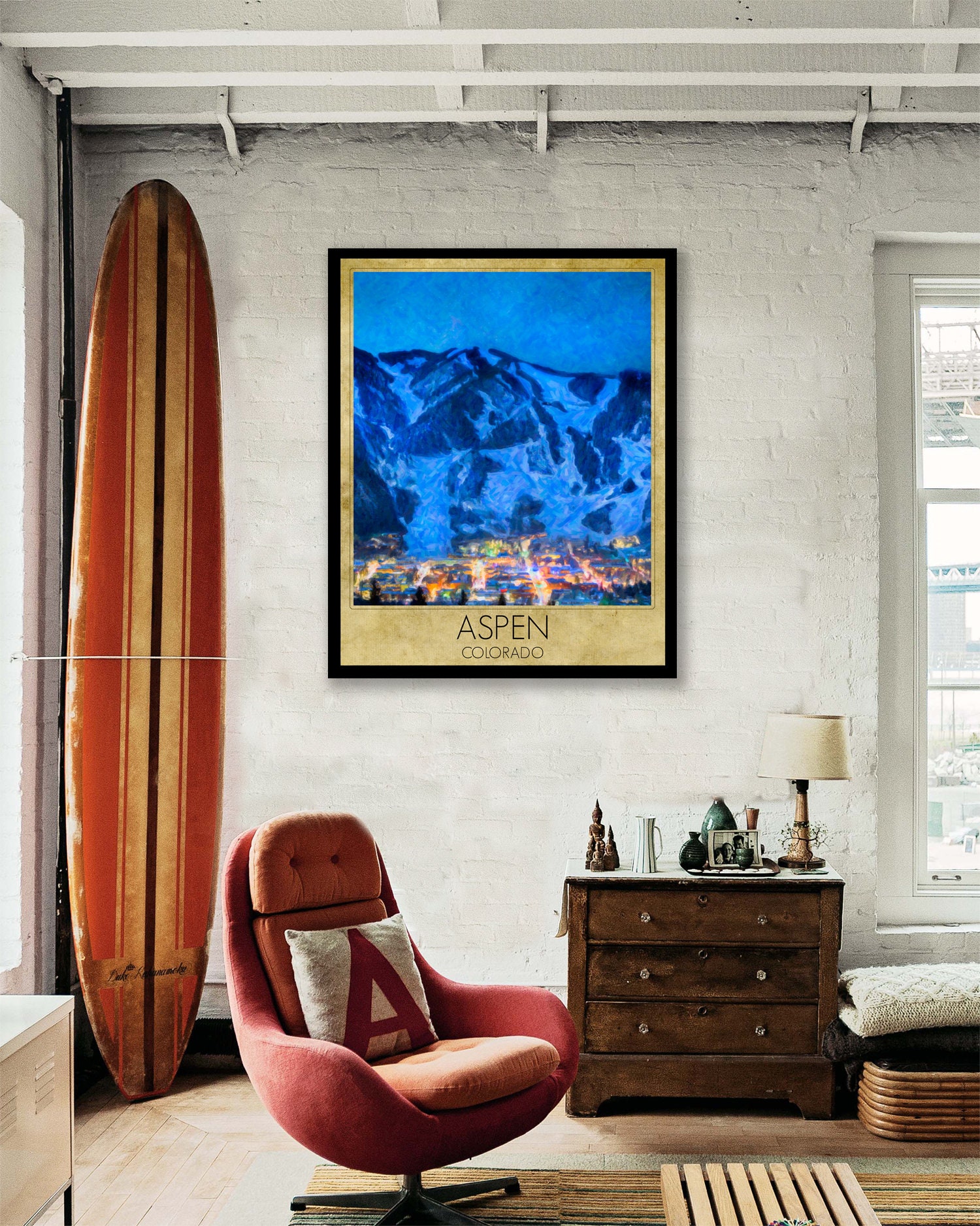 Aspen Ski Poster Colorado Skiing Print Aspen Poster Colorado Etsy