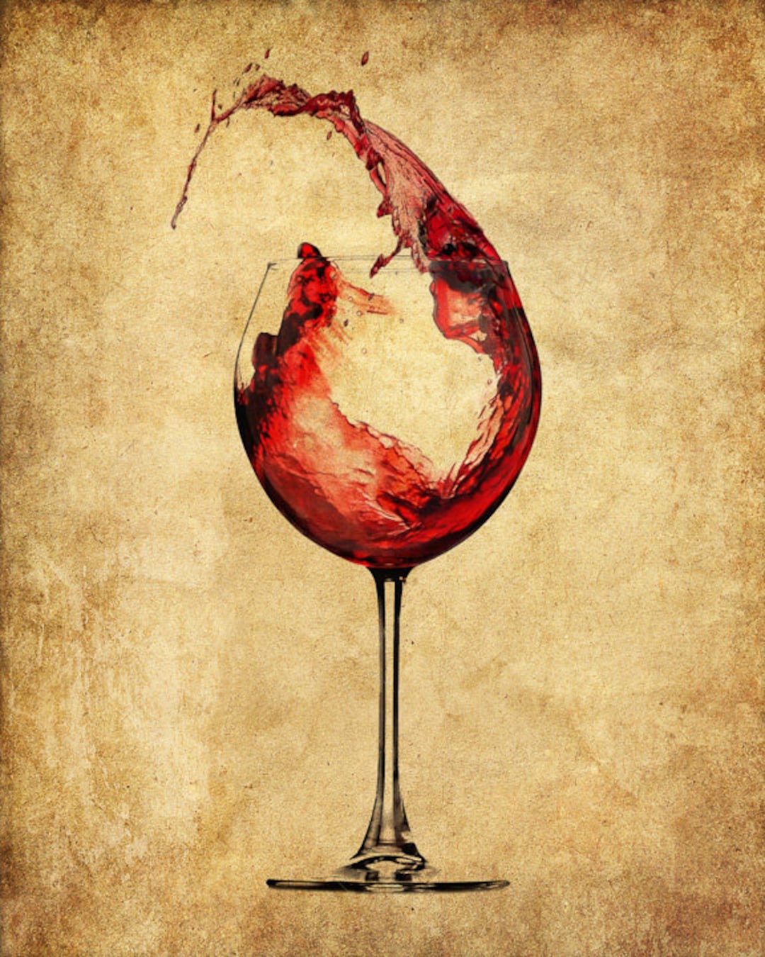 Wine Wall Art, Red Wine Poster, Bar Art, Wine Print, Bar Decor, Kitchen