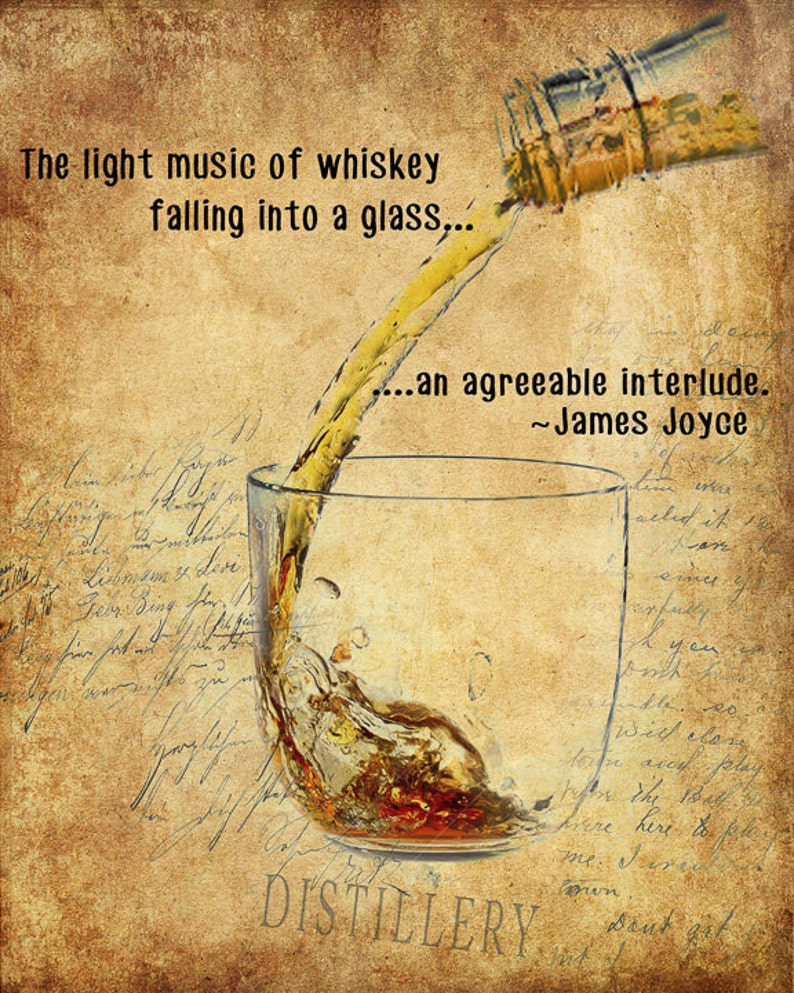 Whiskey Print James Joyce Quote Bourbon Scotch Poster Etsy