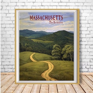 Berkshire Mountains Print, Massachusetts Landscape Print, Berkshires Poster, Landscape Print, New England Decor, Wall Art #vp595