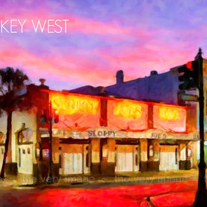 Key West Print, Sloppy Joes, Key West Poster, Florida Poster, Key West Art Wall Art Home Decor #vi802