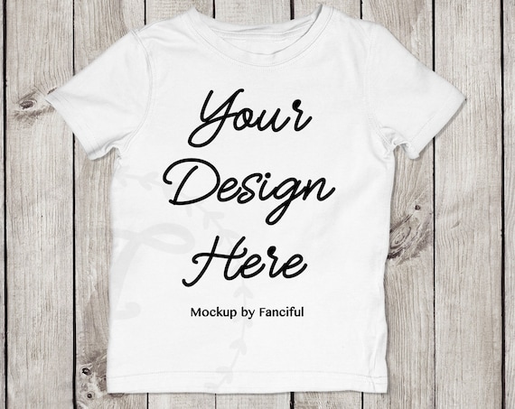 White Toddler Shirt Flat Lay Mockup Outfit Scene White