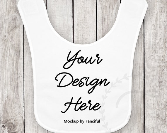 White Bib Mockup Flatlay Baby Product Photography Vinyl Add White Bib Mockup Flatlay Baby Product Photography Vinyl Add